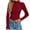 Wine, variant on Itsame Women Knitted Sweater Crew Neck Pullover Sweatershirt Long Sleeves Solid Color Button Sweatshirts Beige Size S