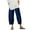 Dark Blue#womens linen capris for summer clearance, variant on lcziwo 2024 Cotton Linen Casual Summer Capri Pants Solid Color Cropped Comfy Baggy Trousers with Pockets Drawstring Palazzo Lounge Pants,Brown,XL