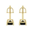 thumbnail image 4 of Clara Pucci 0.5Ct Natural Onyx Princess Cut VVS1 Screw Back Stud 18k Solid hypoallergenic Gold Designer Earrings For July, 4 of 7