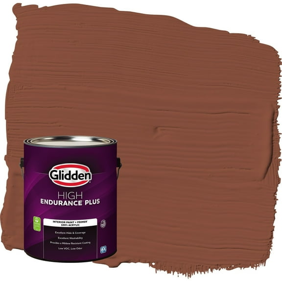 Glidden HEP Warm Wassail / Orange Flat Interior Paint with Primer, 1 Gallon