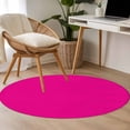 thumbnail image 5 of Rose Pink Round Rugs 4ft, Farmhouse Solid Pink Color Modern Art Non Slip Washable Rug Runner, Low Pile Indoor Floor Carpet Mat Bathroom Rugs for Living Room, Bedroom, Kids Room, 5 of 9