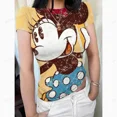 thumbnail image 5 of Camiseta básica de manga corta para mujer Camiseta con estampado de flores de Mickey Mouse de Disney Camiseta de moda coreana para mujer Top ajustado con cuello redondo, 5 of 5