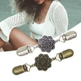thumbnail image 3 of 2 piezas Vintage suéter chal Clips, cárdigan camisa cuello chal broche cuello Clips broche flor tallada para mujeres niñas con abrigo, 3 of 9