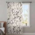 thumbnail image 3 of Black Grey Botanical Sheer Curtains 72 Inches Long for Living Room/Bedroom, Rustic Country Spring Floral Summer Leaf Rod Pocket Voile Kitchen Curtains & Drapes Window Treatment 1 Panel, 52"W x 72"L, 3 of 8