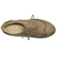 thumbnail image 6 of Ollio Women's Flat Shoes Wingtip Lace Up Faux Suede Oxford M2920, 6 of 6