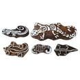 thumbnail image 1 of Lot Of 5 Pcs Hand Carved Stamp Printing Block Wood Textile Stamp Woodblock Art, 1 of 4