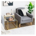 thumbnail image 2 of Marble Side Table, 2-Tier Metal Frame End Table for Living Room, Bedroom - Elegant Sofa Side Table with Adjustable Feet, 2 of 9
