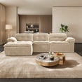thumbnail image 2 of Rophefx 118" Oversized Modular Sectional Sofa,Large Modern Cloud Sectional Couch with Ottoman,Chenille 4 Seat Sofa Set,L-Shape Couch for Living Room,Apartments,No Assembly Required,Brown, 2 of 6