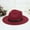 Wine Red, variant on pxiakgy hats for women women's crushable wool felt outback hat panama hat wide brim with belt blue + one size
