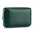 thumbnail image 1 of QUTETN Credit Card Holder RFID Blocking 12 Card Slots Leather Mini Credit Card Wallet Purse with Zipper-Blue, 1 of 9