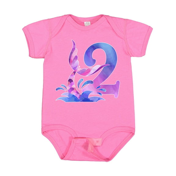 Inktastic 2nd Birthday Mermaid Tail Boys or Girls Baby Bodysuit