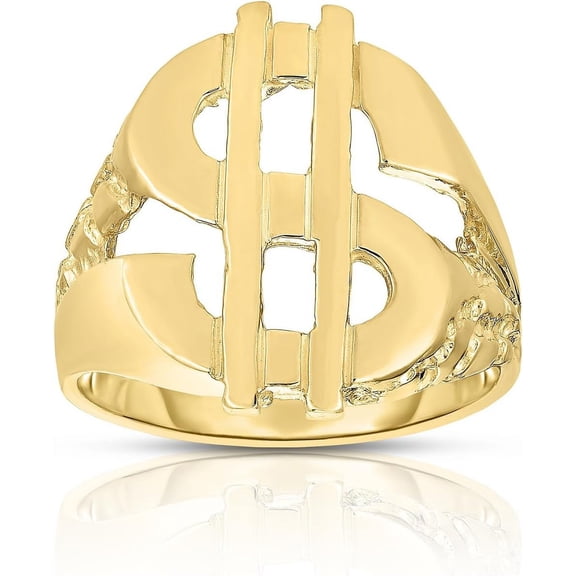 Floreo 10k Yellow Gold Dollar Sign Nugget Ring