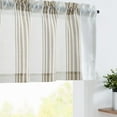 thumbnail image 1 of Striped Linen Valance Curtain 16 Inch Vertical Striped Valance for Kitchen Bathroom Light Filtering Window Treatment Rod Pocket Farmhouse Rustic Semi Sheer Short Window Curtain 1 Panel Taupe, 1 of 8