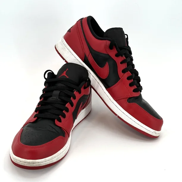 Ni - ke Air Jordan 1 Low Gym Red / Black 55358-606 Reverse Bred Mens Size 12