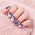 thumbnail image 6 of LEFTHIGH Home Independence Day Press On Nails 24Pcs Red White Blue Flag Star Designs Short Reusable Acrylic Artificial Nails for 4th of July Parties, 6 of 9