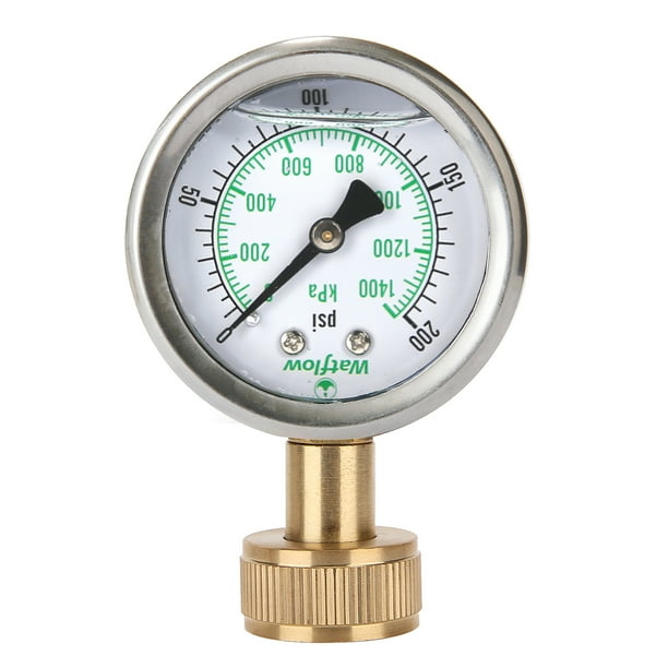 Watflow 2" Glycerin Filled Stainless Steel Water Pressure Test Gauge
