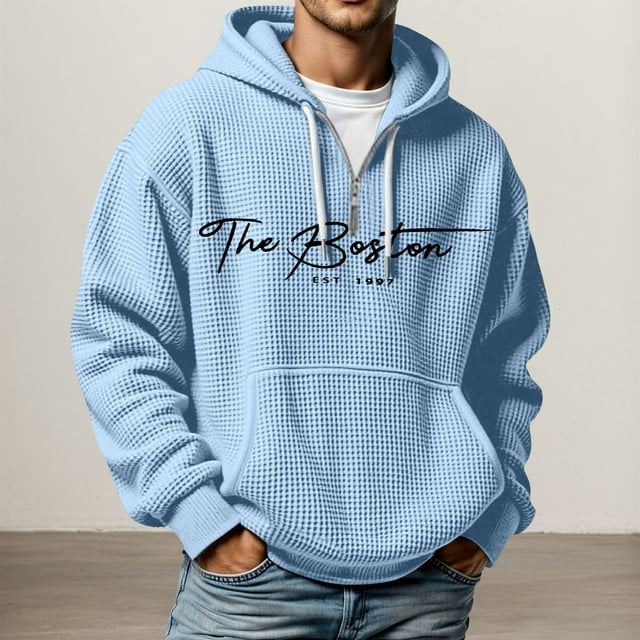 MHFRRA Sudadera con Capucha, Suave y Cómoda, Ideal para Uso Casual Al Aire Libre y Ropa Deportiva de Estilo Moderno Azul claro