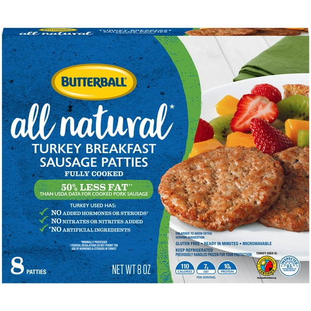 Butterball® All Natural Turkey Breakfast Sausage Patties 8 oz. Box