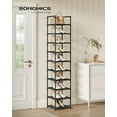 thumbnail image 4 of SONGMICS Zapatero, estante de zapatos de 10 niveles, organizador de almacenamiento de zapatos, 13 x 13 x 68 pulgadas, marco de metal, estantes de tela no tejida, para entrada, dormitorio, negro, 4 of 5