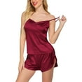 thumbnail image 5 of Puntoco Women Cami Tank Pajamas Sets Shorts Pj Set Summer Sleeveless Soft Sleepwear Womens Pajamas Wine S(S), 5 of 5