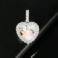 thumbnail image 2 of Saintda Heart-Shaped Medal Custom Made Photo Roundness Solid Back Pendant With 3mm Rope Chain Personalized Cubic Zircon Chains Birthday Gift, 2 of 5