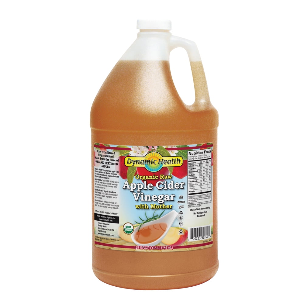 Dynamic Health Organic Raw Apple Cider Vinegar with Mother Vegan, No