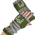 thumbnail image 2 of Outfmvch Elbow Gloves Arm Warmers - Women's Long Fingerless Cashmere Blended Knitted Y2K Arm Warmers Typing Gloves Green 2 One Size, 2 of 3