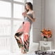 thumbnail image 5 of Fotbe Colorful Cat With Flowers Pantalones de Pijama para Mujer, Pantalones de Dormir, Pantalones Pj con Cordón y Bolsillos-Large, 5 of 6