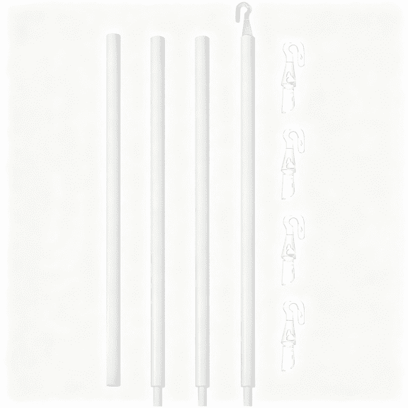 LQSEO 46" Long Blind Wand Replacement with 5 Hook,1 Pcs White Blind Sticks to Open Blinds,Vertical Blind Rod Replacement Parts,Curtain Opener Stick,Plastic Blind Tilt Wand for Window Shades