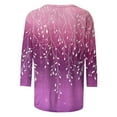 thumbnail image 5 of Ruimatai Women's Printed T-Shirt 3/4 Sleeve Round Neck Casual Blouse Soft Comfortable Fashion Top for Daily Wear Home Office, 5 of 6