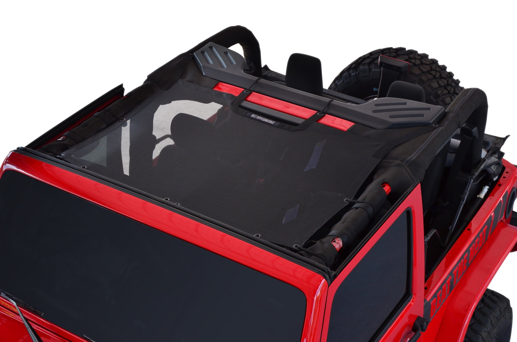 front and rear Mesh Shade Top Sunshade UV Protection Accessory USA Made with 10 Year Warranty for Your JKU 4-Door in Purple 2007-2018 SPIDERWEBSHADE Jeep Wrangler 2 Piece 