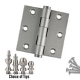 thumbnail image 4 of Embassy 3” x 3” Door Hinge Heavy Duty Hinges with Satin Nickel Finish & Urn Finials, 4 of 7