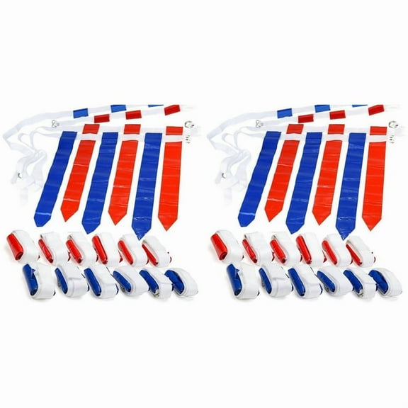 24 Player Adjustable Sliding Flag Football Set, 3 Flags Per Belt, 72 Flags Total for for Kids Adults Players