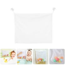 DINHEAROM White Polyester Mesh Wall Hanging Bath Toy Storage Bag 1 Set for Bath Toy Organizer Net