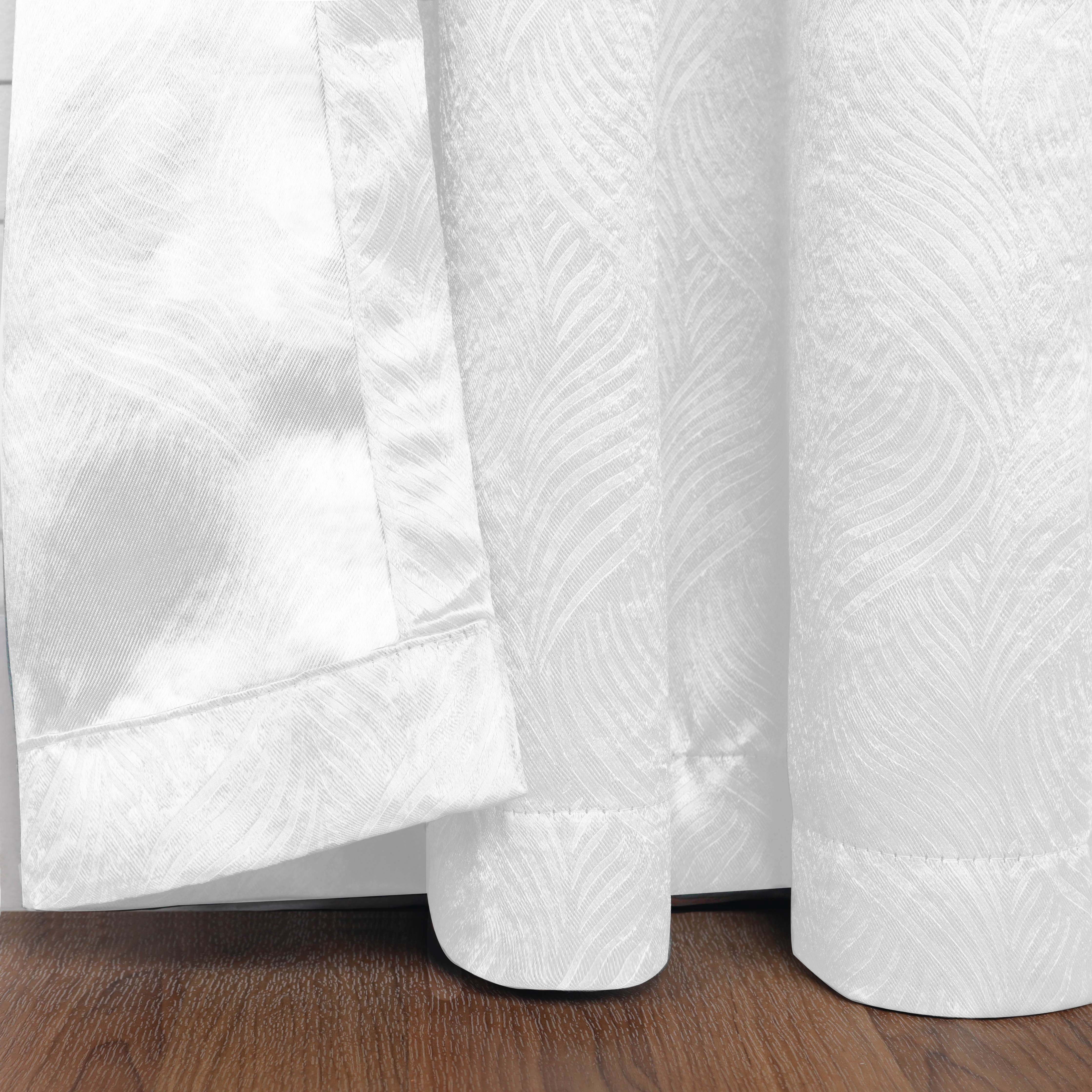 Superior Wave Blackout Grommet Curtains Panel Set, Snow White, 52" x 96"