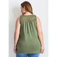 thumbnail image 2 of Avenue Women's Plus Size Lace Yoke Detail Tank, 2 of 2