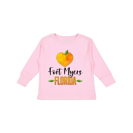 

Inktastic Fort Myers Florida Orange in Heart Boys or Girls Long Sleeve Toddler T-Shirt