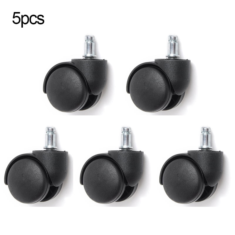5 Pcs 2 Inch Stem Universal Mute Black Caster Nylon Wheel Office Chair Swivel Rollers 360 Degree Furniture