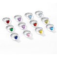 thumbnail image 3 of TRAHOO-925 Sterling Silver Heart/Round/Pear/Emerald Shaped Birthstone Promise Ring for Women (Withe Gift Box), 3 of 4