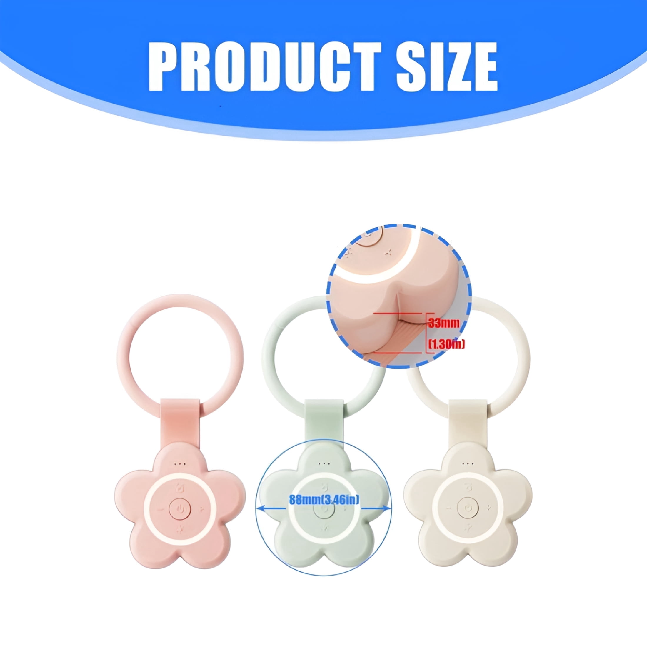 XIRQI 2026 New Portable Baby Sound Device White Noise Timers Sleep Aid Travel Soothers Stroller Clip Baby Sound Machine for Sleeping