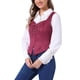 thumbnail image 4 of INSPIRE CHIC Chaleco sin mangas de ante sintético para mujer, con cordones, fiesta, talla XL, color rojo vino, 4 of 5