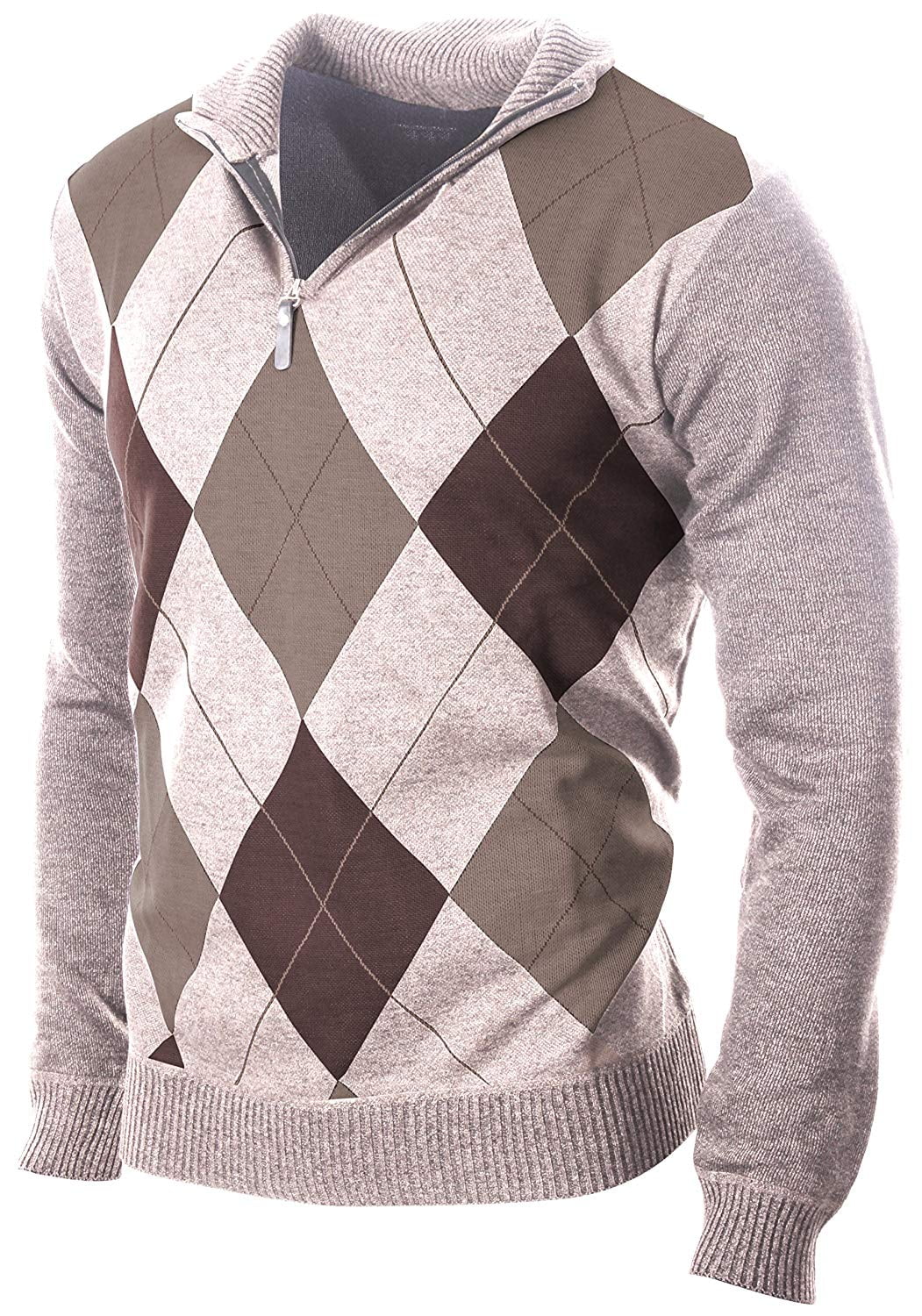 Enimay Enimay Mens Argyle VNeck Golf Long Sleeve Sweater Classic
