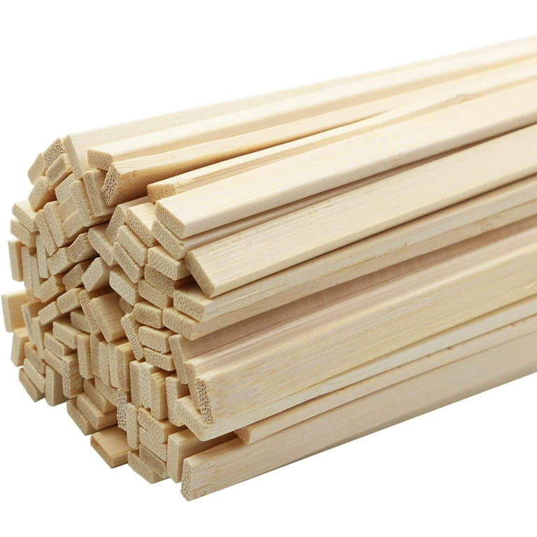 Chainplus 100Pcs Natural Bamboo Sticks- Extra Long 15.7 x 0.35 Inch Wooden Crafts  Sticks Stakes for Crafting Arts Projects 