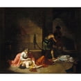 thumbnail image 2 of Nicolas-André Monsiau 24x20 Black Ornate Framed Double Matted Museum Art Print Titled: The Death of Agis (1789), 2 of 5