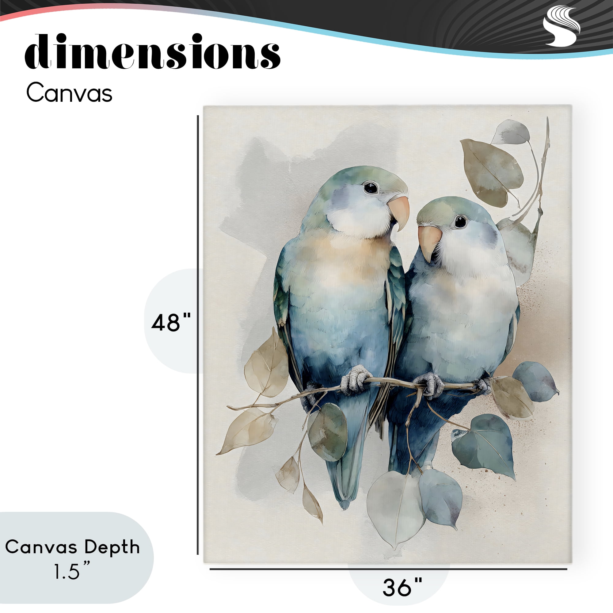 Stupell Industries Blue Bird Lovers Canvas Wall Art, design by Franklyn Gregory