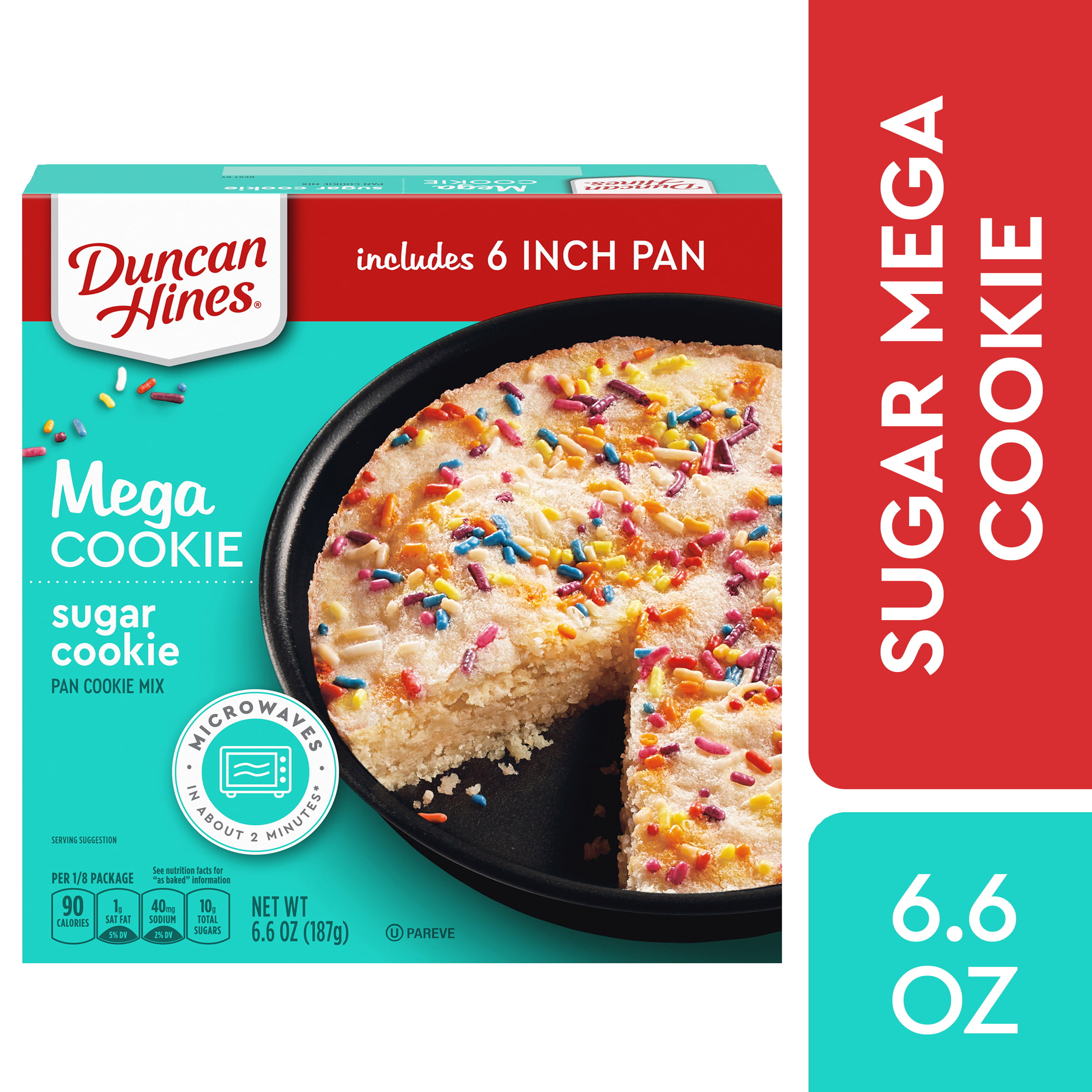 Duncan Hines Mega Cookie Sugar Cookie Pan Cookie Mix With Sprinkles 6 6 Oz Walmart Com Walmart Com