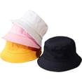 thumbnail image 2 of CoCopeaunts Black Bucket Hat Men Summer Sunscreen Cotton Women Pure Color Beach Cap Outdoor Lightweight Foldable Fisherman Hat, 2 of 8