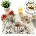 thumbnail image 2 of Stegali Rustic Brown Poppy Linen Placemats, Summer Floral Table Mats 12x18 Inch Set of 4, 2 of 7