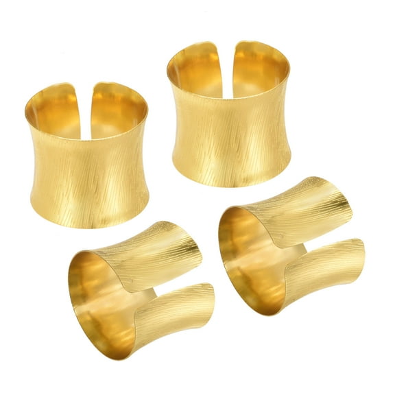 Uxcell Napkin Rings, 4 Pack 40mm Inner Diameter Napkin Buckles, Gold Tone