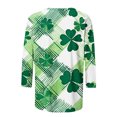 thumbnail image 4 of Lenpel St Patrick's Day Shirts for Women 3/4 Length Sleeve Crew Neck Casual Printed Blouse Spring Tunic Tops, 4 of 5